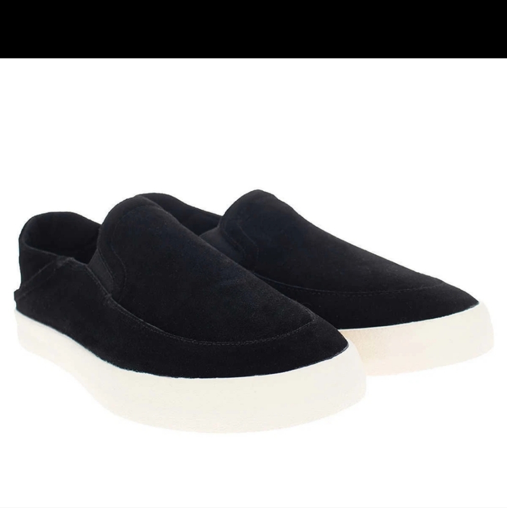 Sleek Black and White Men's Slip-On Loafers